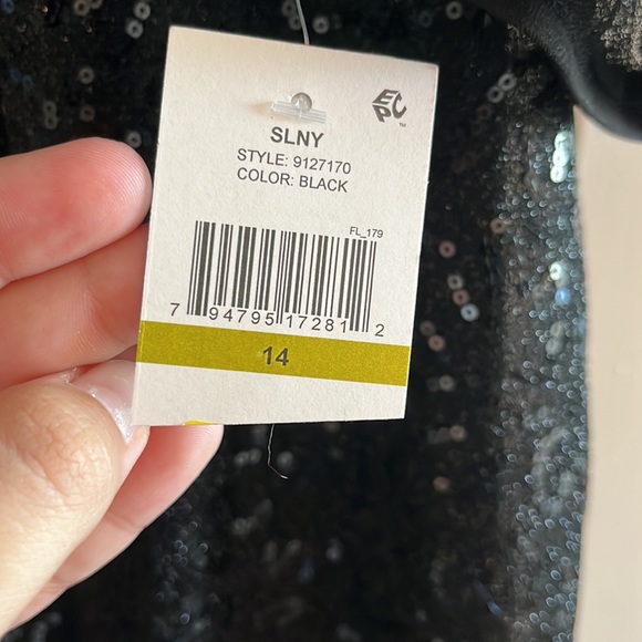 Black Shimmer SLNY Dress - Picture 2 of 4